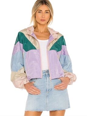 BLANK NYC Small Retro 80s Colorful Packable ‎Windbreaker Jacket